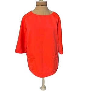 MARC BY MARC JACOBS Oversized Top Bright Orange Pockets Boxy Small
